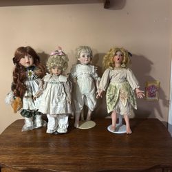 4 Porcelain Dolls,1 Price!