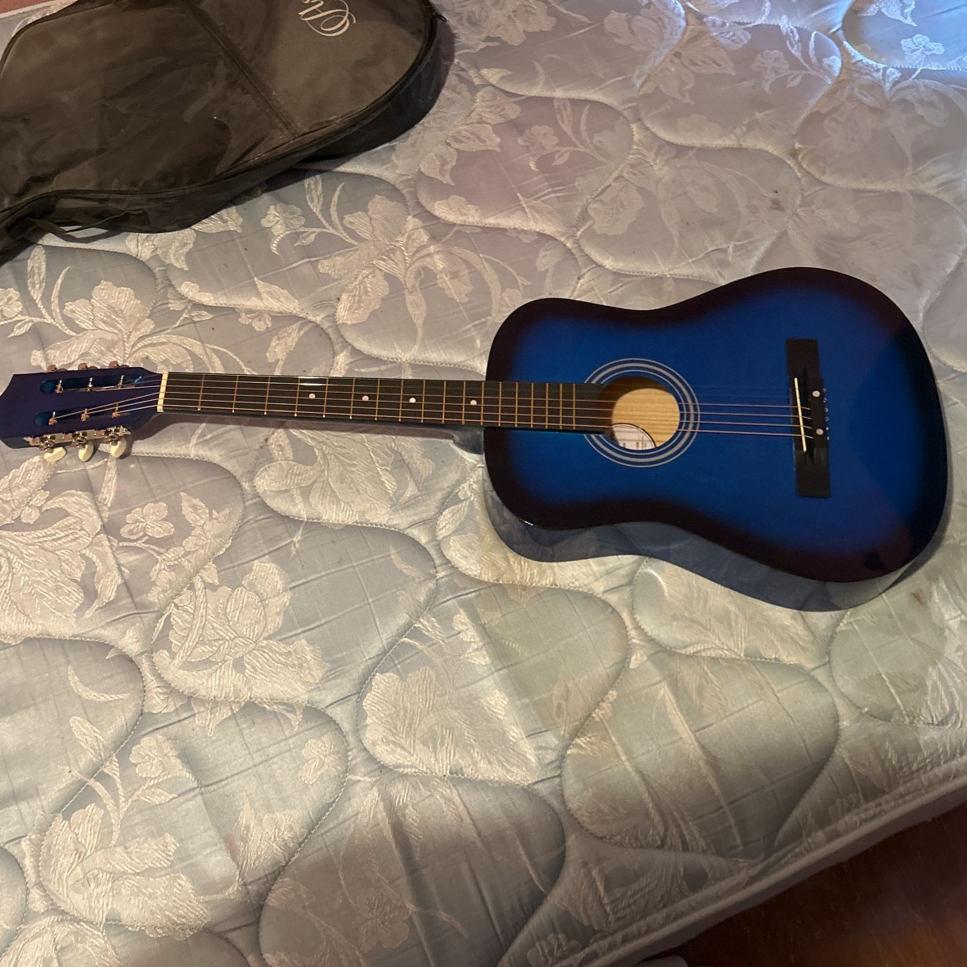 Blue Acoustic Guitar