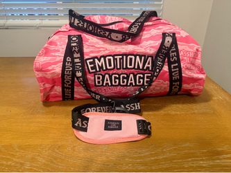 NWT Emotional Baggage ALF (Assholes Live Forever" Pink Duffel Bag Gym travel