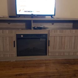 Fire Place TV Stand Very Good Shape 6feet Long And Heavy 