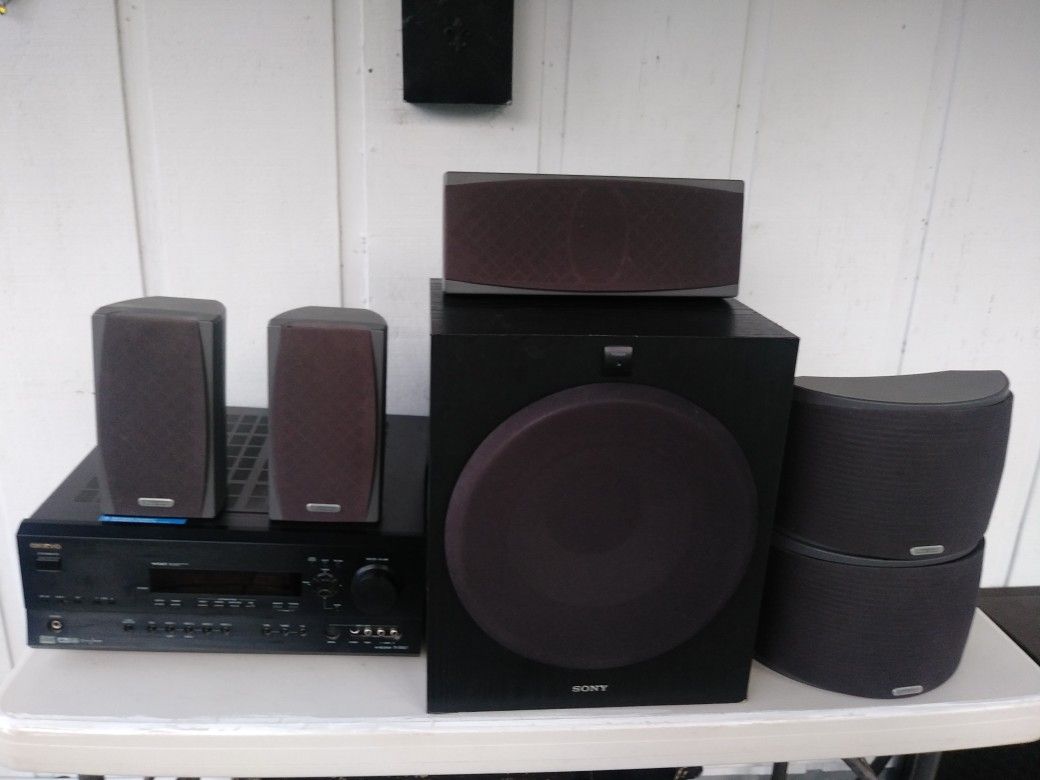 Onkyo receiver and Cambridge surround sound speakers