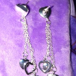 Three Heart Earrings 