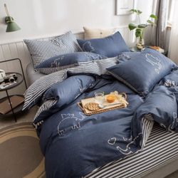4pcs bed set pure cotton King Or Queen
