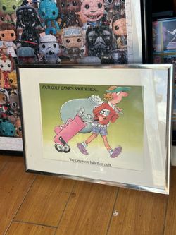 Framed Golf Humor Cartoon Print