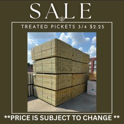 3/4 TREATED PICKETS 