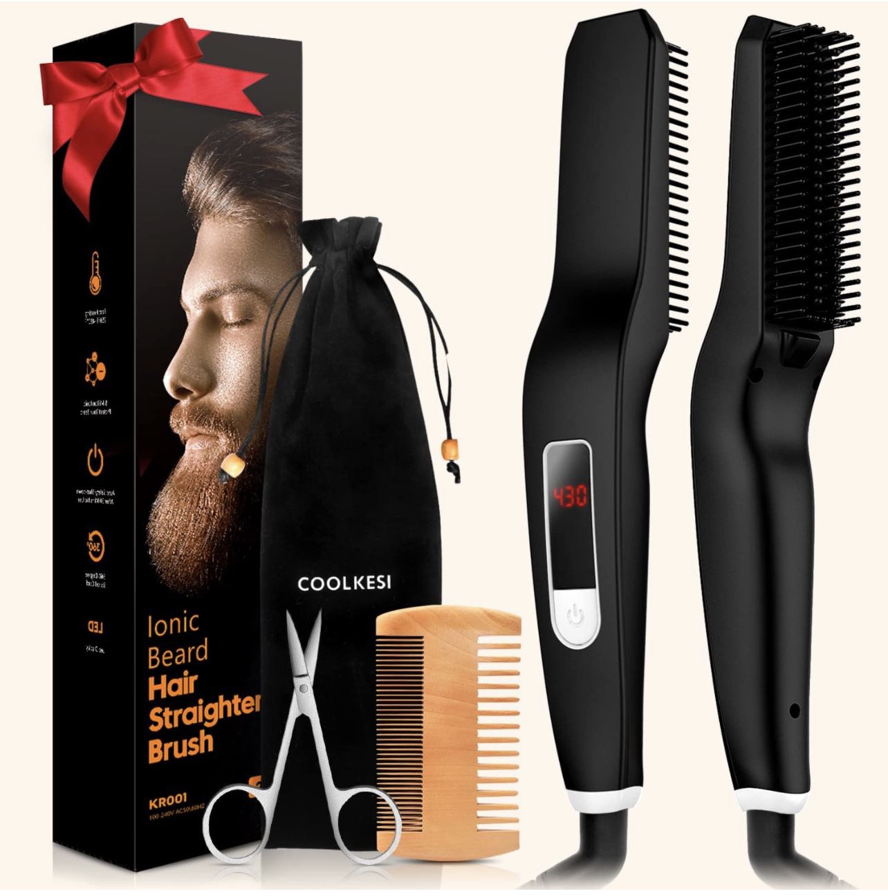  Beard Hair Straightener Brush 