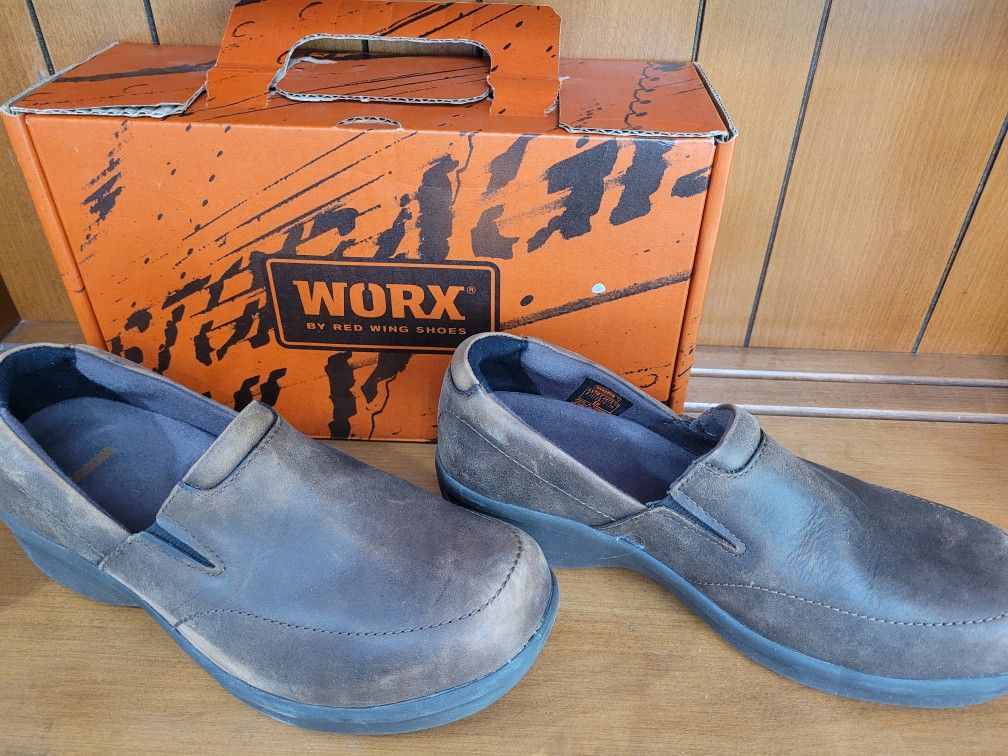 New Worx Red Wing 5114 Safety Work Shoes Clogs Steel Toe Brown Women's 7.5