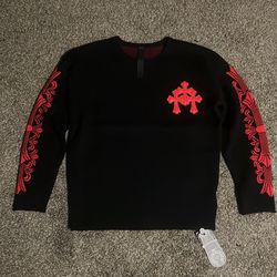 RED AND BLACK CHROME HEARTS SWEATER