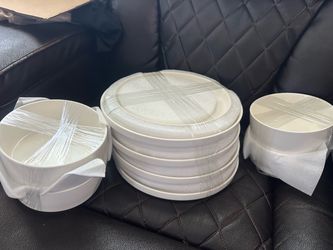 White Ceramic Dinnerware Set – Plates and Bowls
