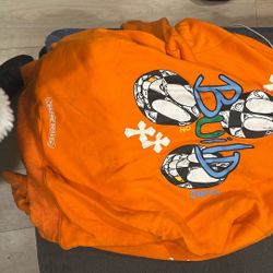 Chrome Hearts x Matty Boy "Link & Build" Hoodie in orange.  🍊 