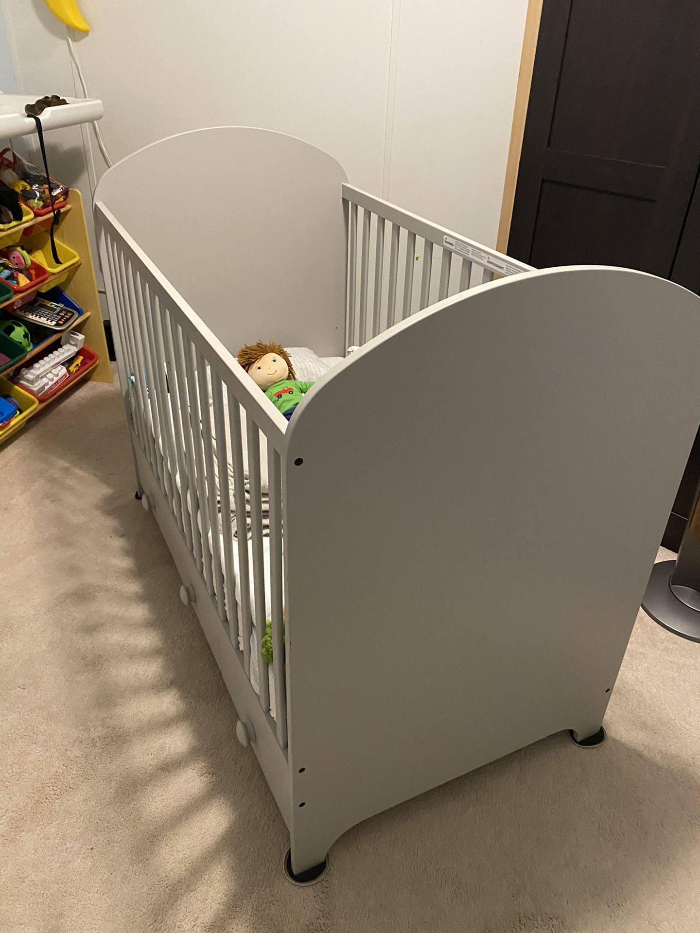 Ikea Gonnat grey unisex crib