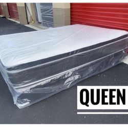 NEW Mattress Queen Size Pillowtop With Box Spring // Offer  🚚