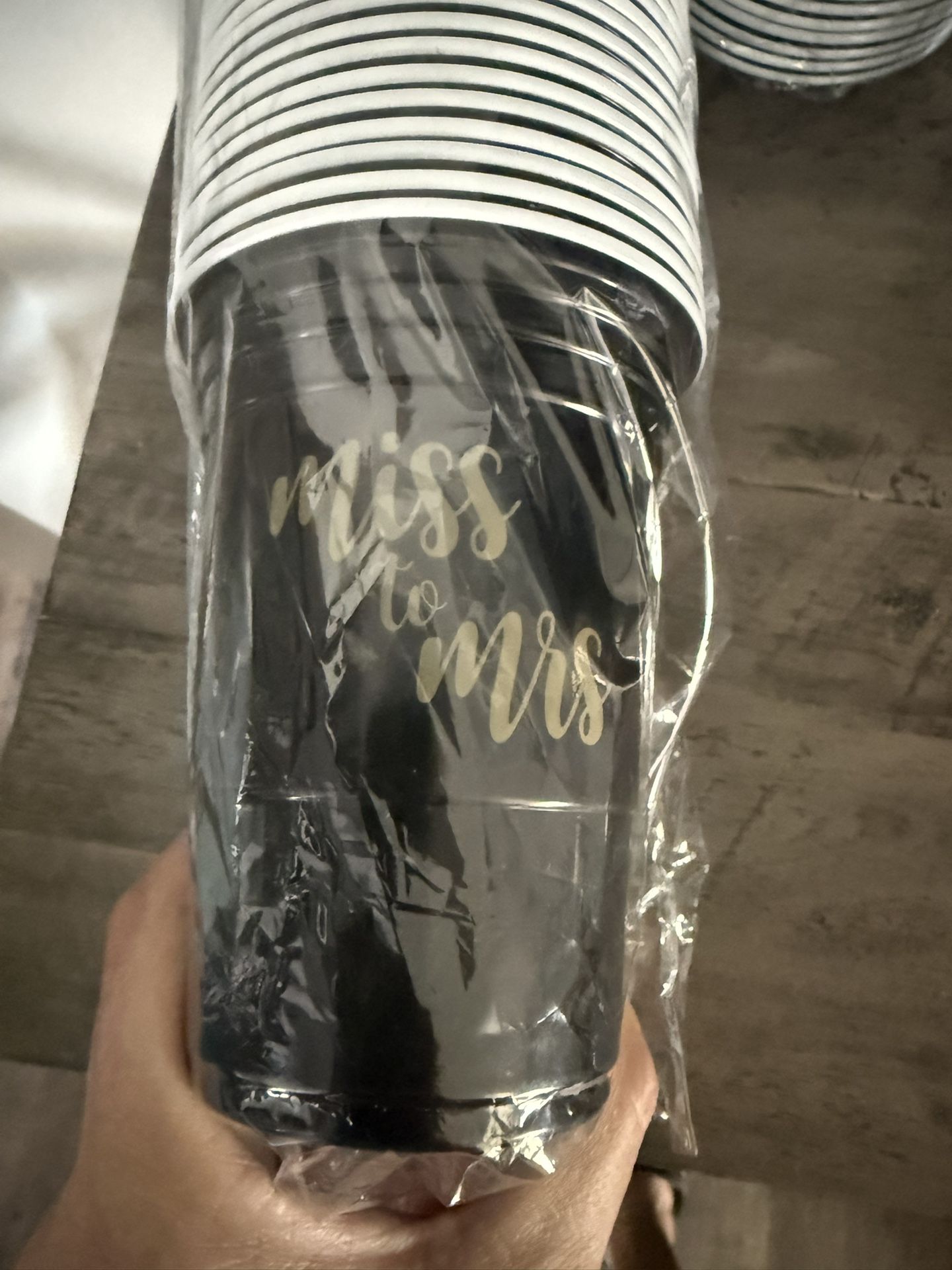 Miss To Mrs Black Cups
