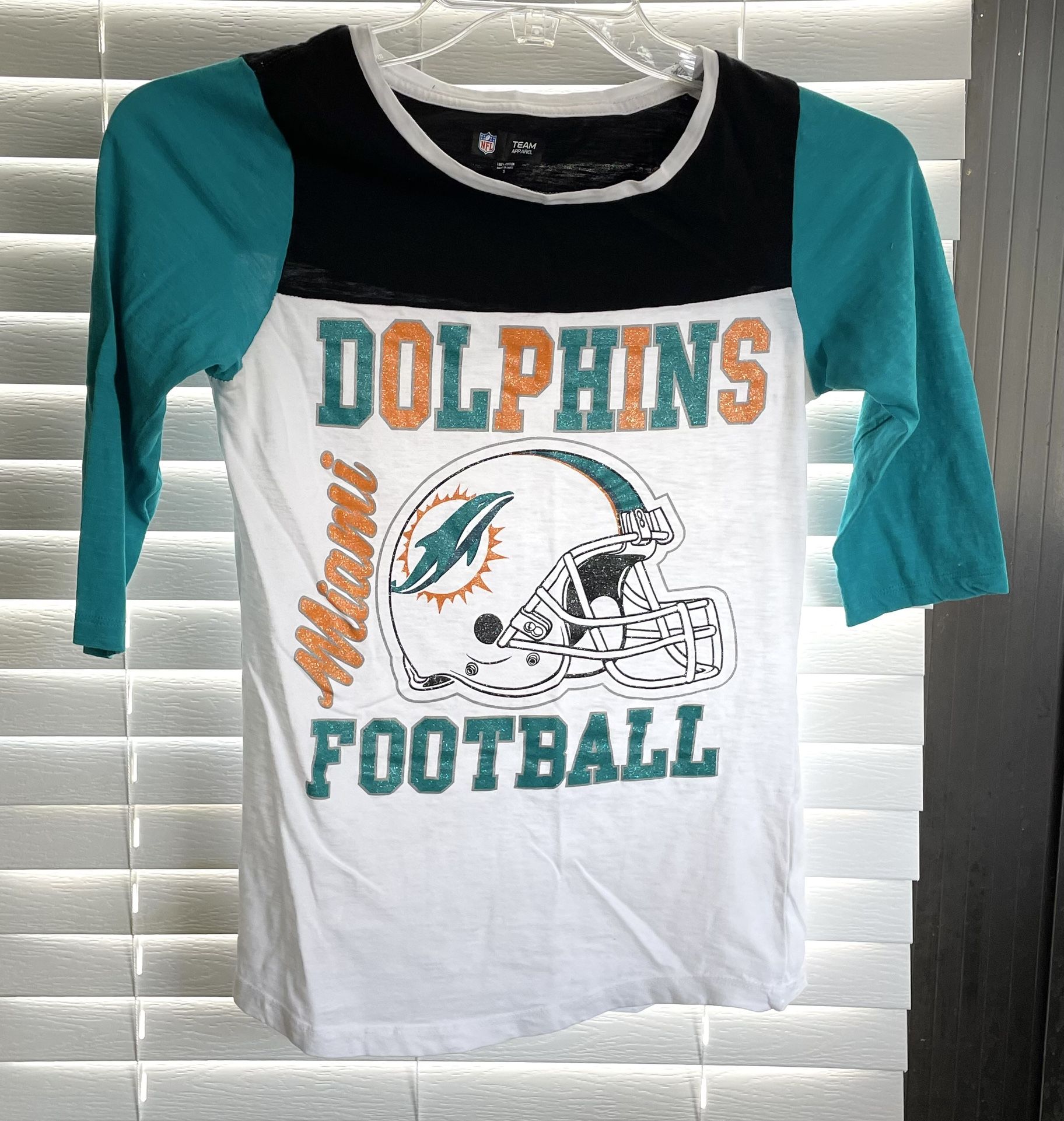 **VINTAGE** NFL Team Apparel - Miami Dolphins TShirt -Womens Small -Raglan Style