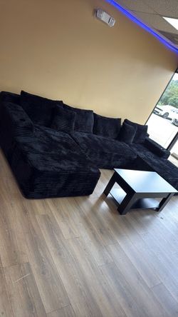 🛋️BLACK SECTIONAL SOFA -LARGE MODEL AND COMFORTABLE ✔️