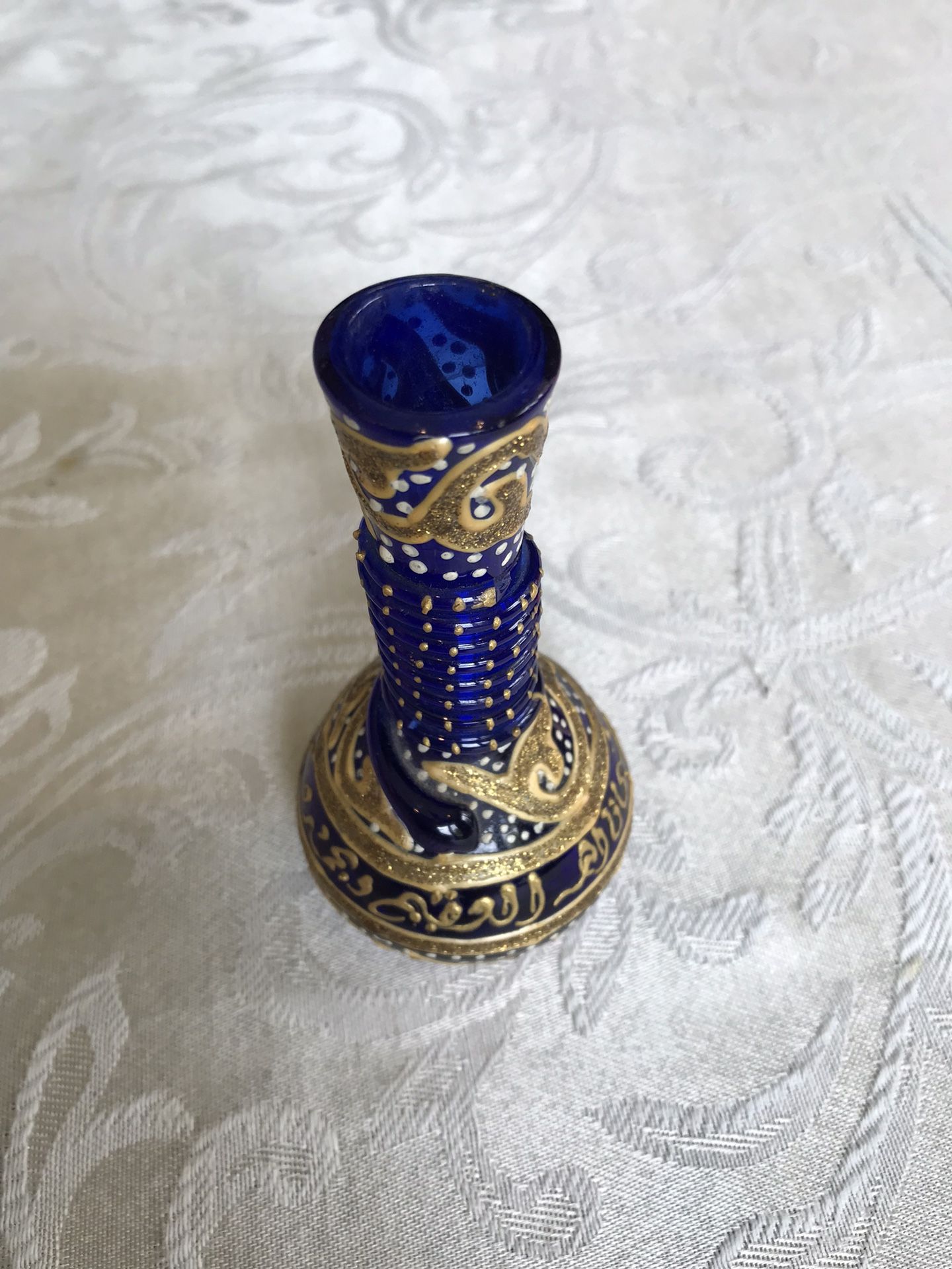 Antique Sapphire Blue Egyptian Ode Mini Vase