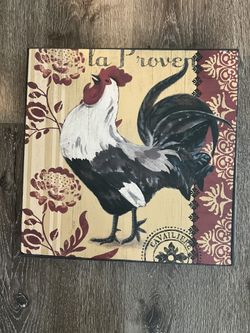 Wooden Rooster Picture 12”x12”