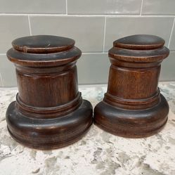 Weighed Antique Wood Bookends