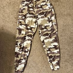 Brown Tan Camo Cargo Pants