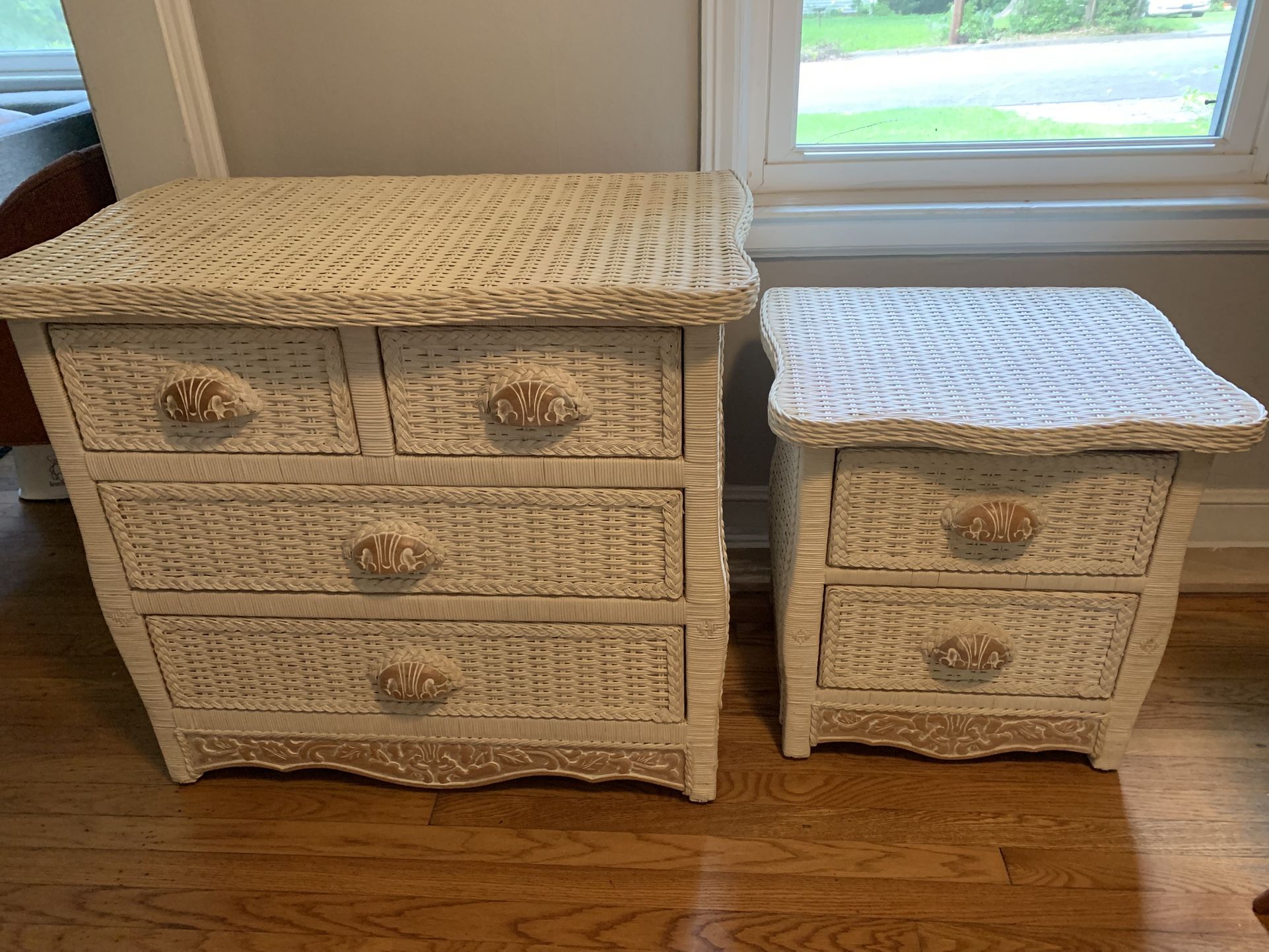 Woven Wicker Nightstand & Dresser