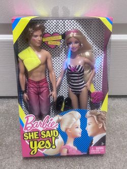 Barbie and Ken she said yes doll set