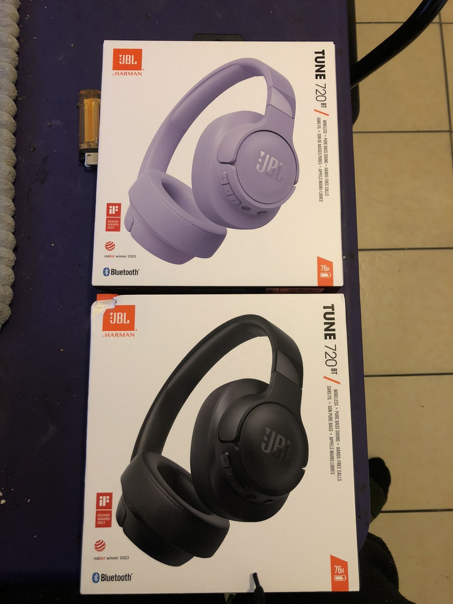 JBL Tune 720BT Over-Ear Wireless Bluetooth Headphones Black NEW SEALED Bass