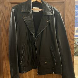 Topman premium leather biker jacket medium 
