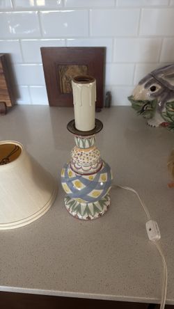 Mackenzie Childs Painted Antique Lamp - 10.5” tall base