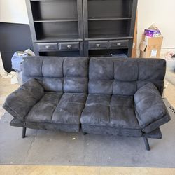 Black Futon Converts Into A Bed