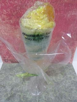 Mineral bath salt in champagne cup