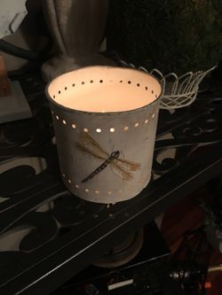 Rustic metal “firefly” votive... 3.5”h x 3.5”w