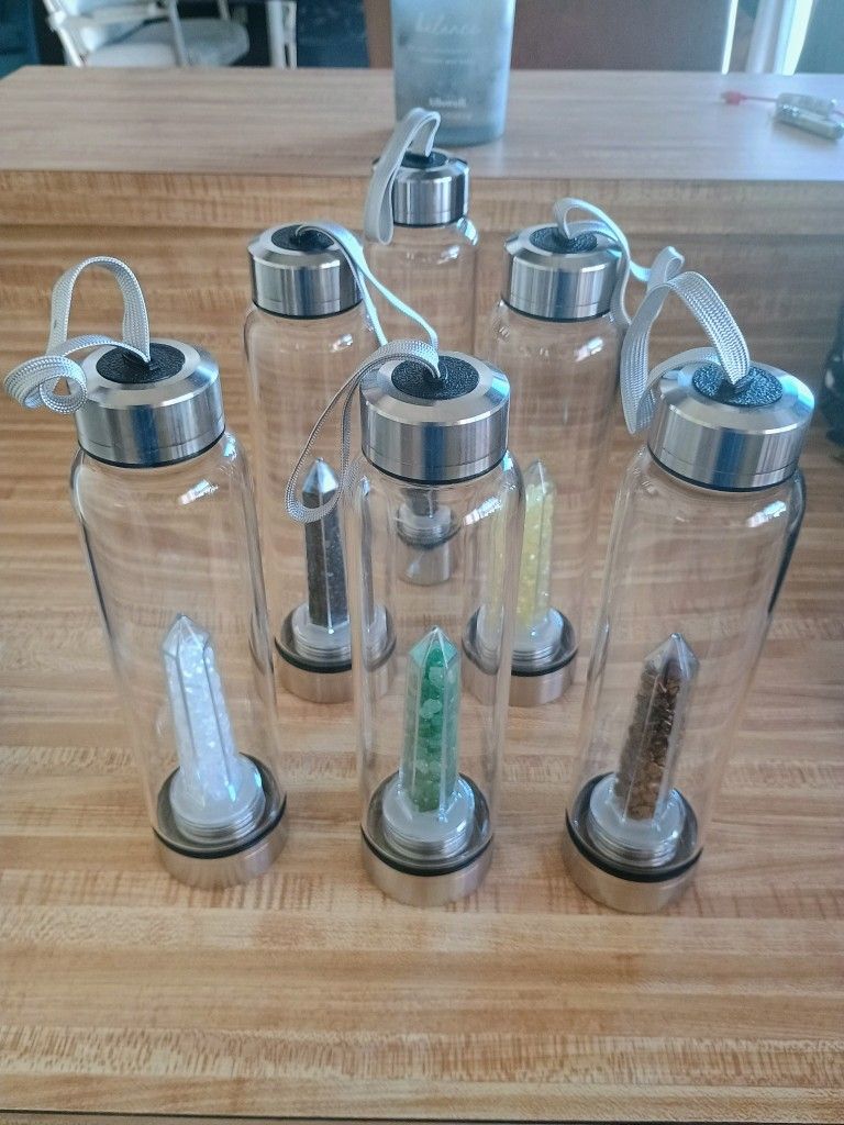 Healing crystal water bottle