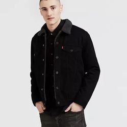 LEVIS BLACK SHERPA TRUCKER JACKET