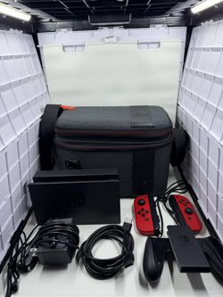 Nintendo Switch Mario Red Limited Edition Bundle 256GB SD Extra Controllers Bag