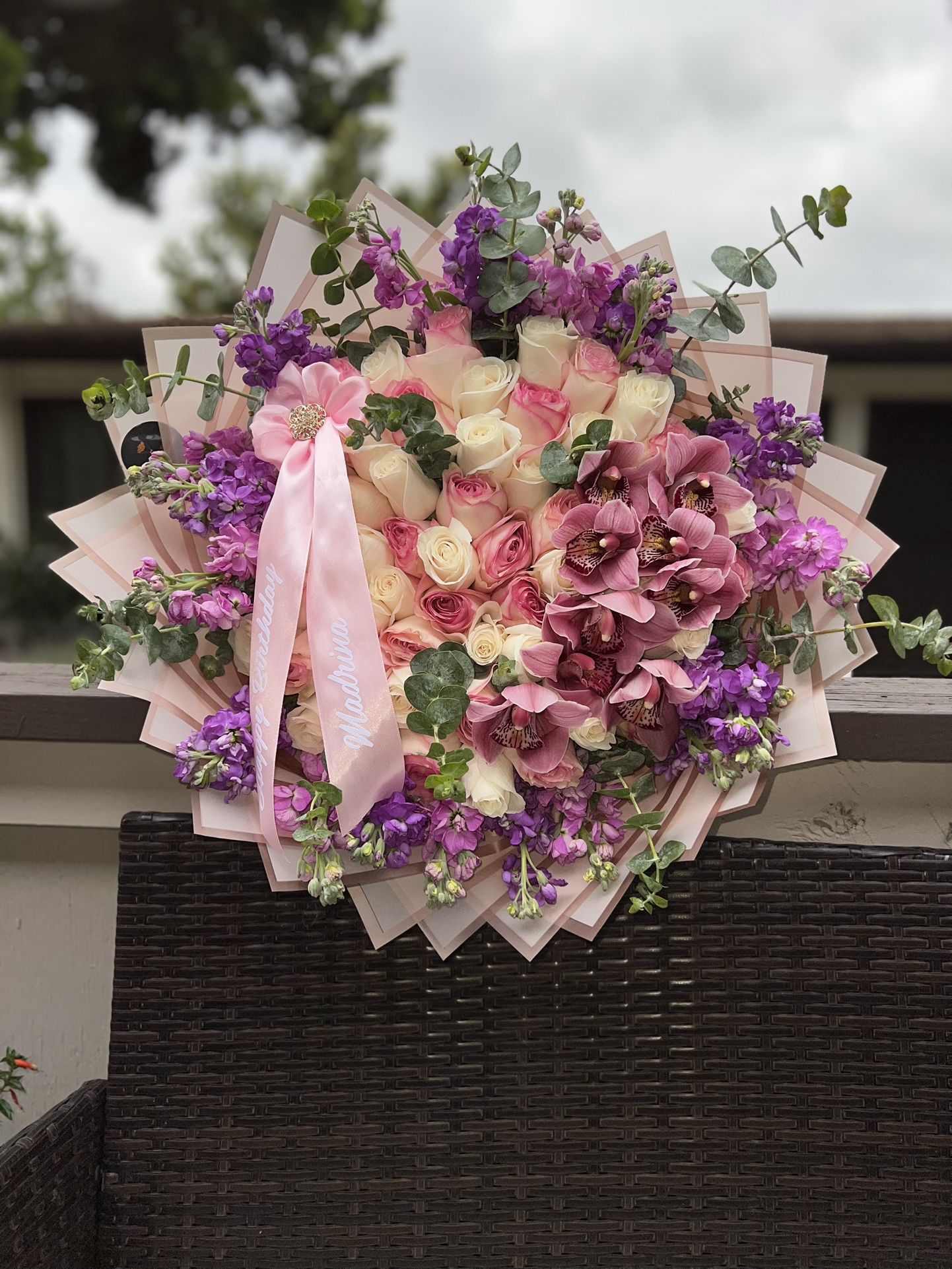 50 Roses Bouquet Plus Orchids And Others