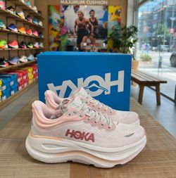 HOKA Running Sneakers Pink and White