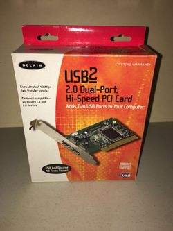 Belkin usb2 2.0 dual-port hi-speed pci card