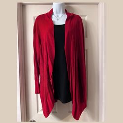 ❤️ AVA & VIV • Red Open Cardigan Sweater 