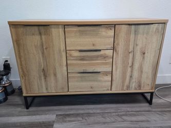 Wood-Look Sideboard with Drawers and Cabinets
