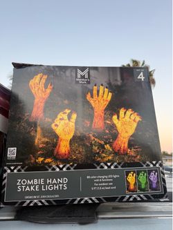 Halloween Member’s Mark Zombie Hand Stake Lights Set of 4 LED Outdoor