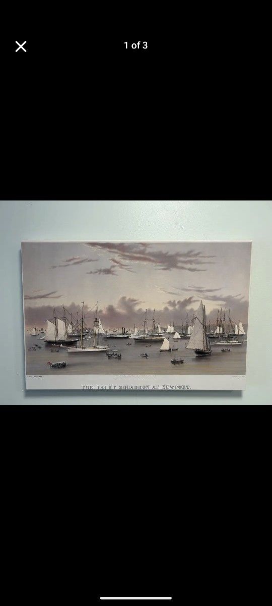 "The Yacht Squadron at Newport" 20"x 30" Print ***NEW