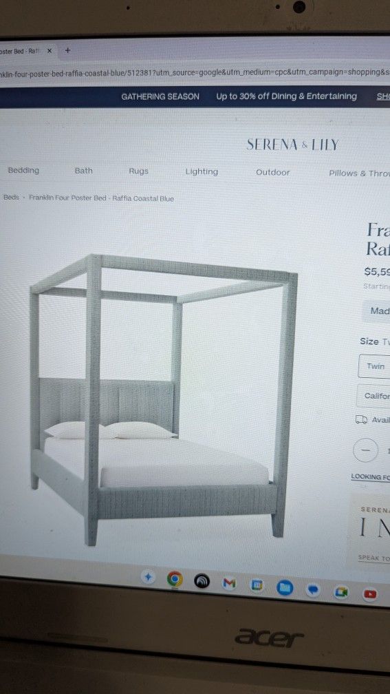 Twin 4 Posters Bed $275