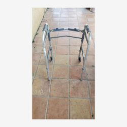 Folding Aluminum Walker with Two Front Wheels