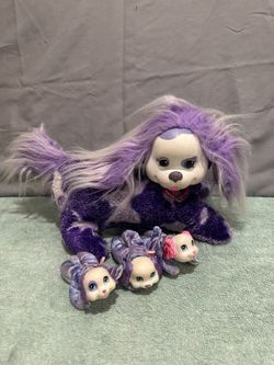 Puppy   Surprise  Tessa   Purple  Stuffed  Animal  &3   Babies   Included 