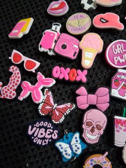 Pink shoe charms - all 34 for $4