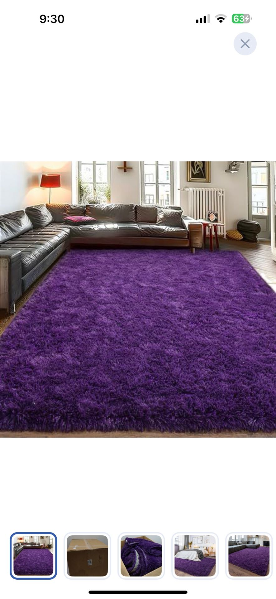 Large 9x12 Purple Area Rug