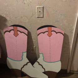 Pink Cowgirl Boots Birthday Decor 