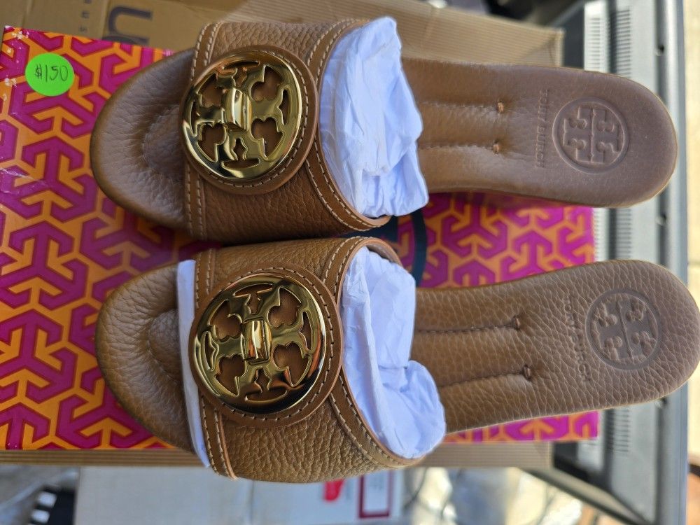 Tory Burch Wedges. Royal Tan. Size 5