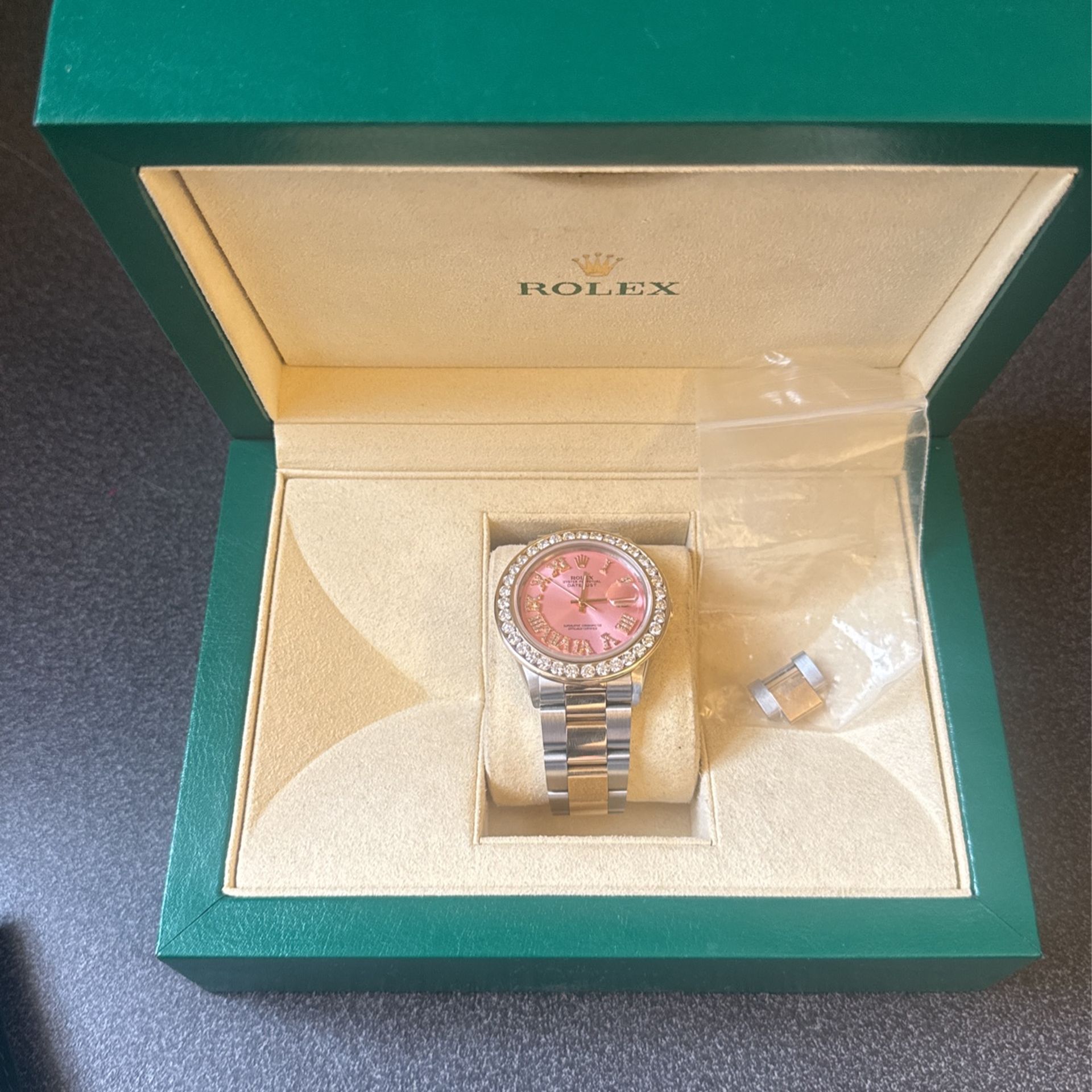 Rolex Two Time Date Just With 4.5 Ct Real Diamond Bezel