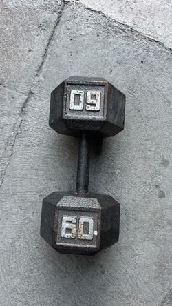 60 lb Cast Iron Hex Dumbbell